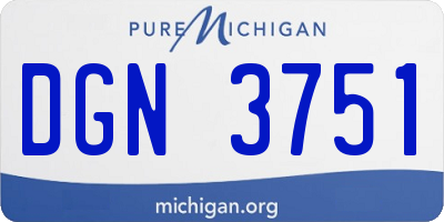 MI license plate DGN3751