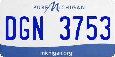 MI license plate DGN3753