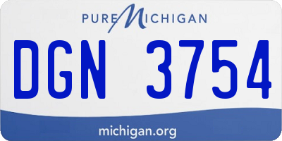 MI license plate DGN3754