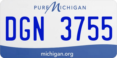 MI license plate DGN3755