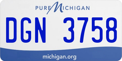 MI license plate DGN3758