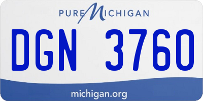 MI license plate DGN3760