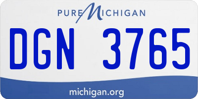 MI license plate DGN3765