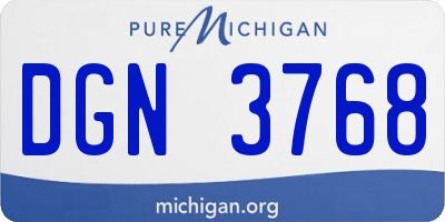 MI license plate DGN3768