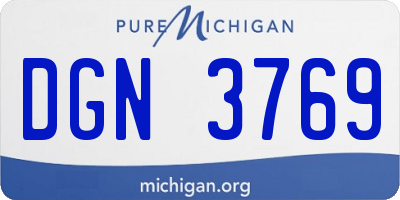 MI license plate DGN3769