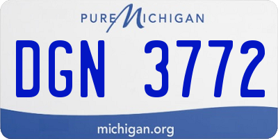 MI license plate DGN3772