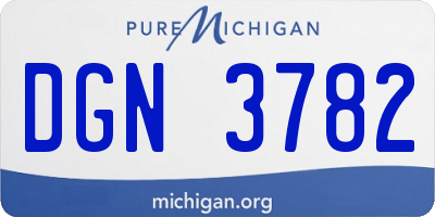 MI license plate DGN3782