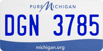 MI license plate DGN3785