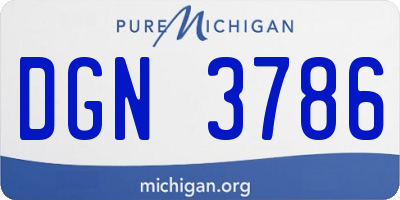 MI license plate DGN3786