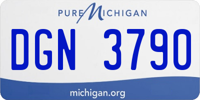 MI license plate DGN3790