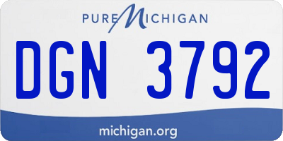 MI license plate DGN3792
