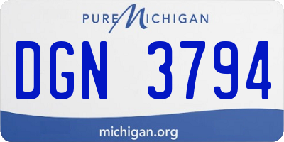 MI license plate DGN3794