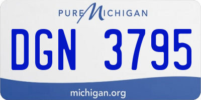 MI license plate DGN3795
