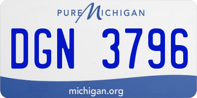 MI license plate DGN3796