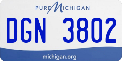 MI license plate DGN3802