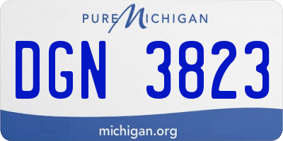 MI license plate DGN3823