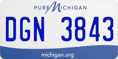 MI license plate DGN3843