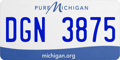 MI license plate DGN3875