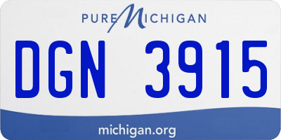 MI license plate DGN3915