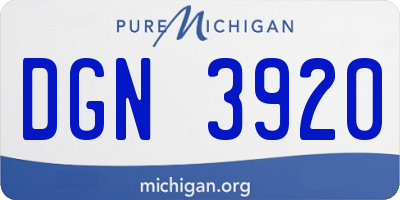 MI license plate DGN3920