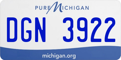 MI license plate DGN3922