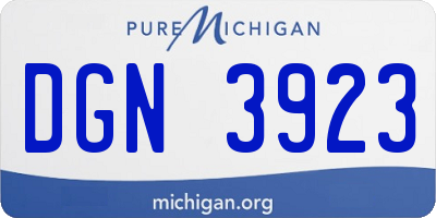 MI license plate DGN3923