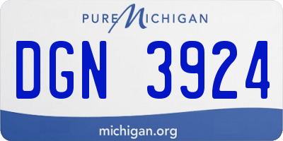 MI license plate DGN3924