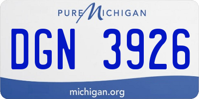 MI license plate DGN3926