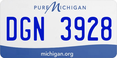 MI license plate DGN3928