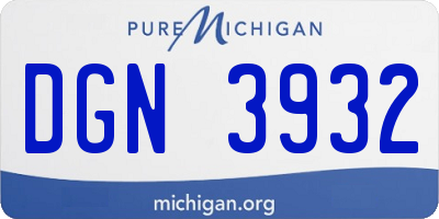 MI license plate DGN3932