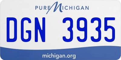 MI license plate DGN3935
