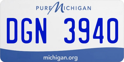 MI license plate DGN3940