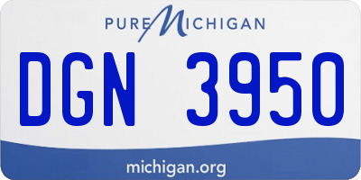 MI license plate DGN3950