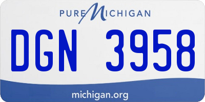 MI license plate DGN3958