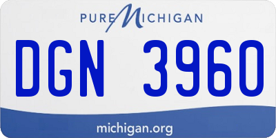 MI license plate DGN3960