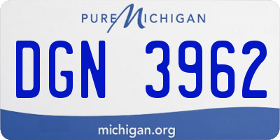 MI license plate DGN3962