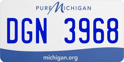 MI license plate DGN3968
