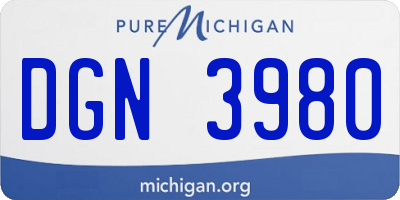 MI license plate DGN3980