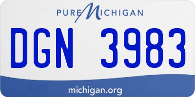 MI license plate DGN3983
