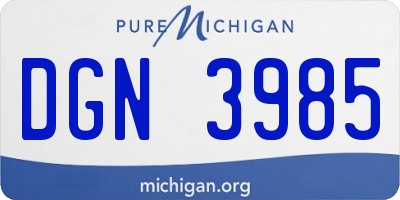 MI license plate DGN3985