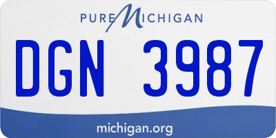MI license plate DGN3987