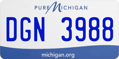 MI license plate DGN3988