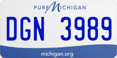 MI license plate DGN3989