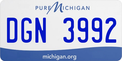 MI license plate DGN3992