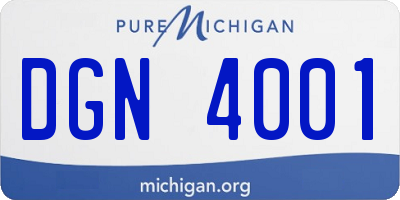MI license plate DGN4001