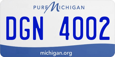 MI license plate DGN4002