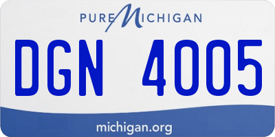 MI license plate DGN4005