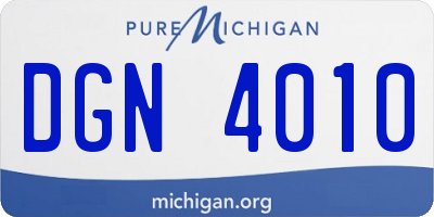 MI license plate DGN4010