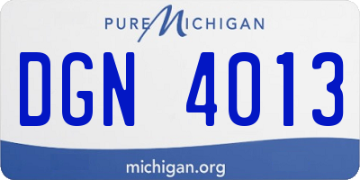 MI license plate DGN4013