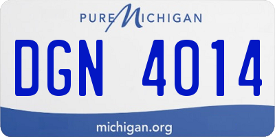 MI license plate DGN4014
